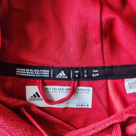 New Adidas Team Issue Fleece Hoodie Small Red Long Sleeve Climawarm - Picture 6 of 15